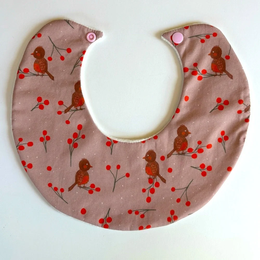 Baby Bib - Birds & Berries - Handmade